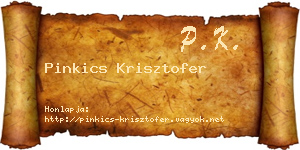 Pinkics Krisztofer névjegykártya